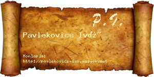 Pavlekovics Ivó névjegykártya